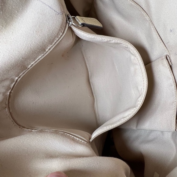 Coach Signature Women's Khaki Leather/Pvc Tote - Picture 7 of 10